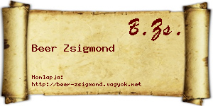 Beer Zsigmond névjegykártya