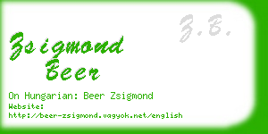 zsigmond beer business card